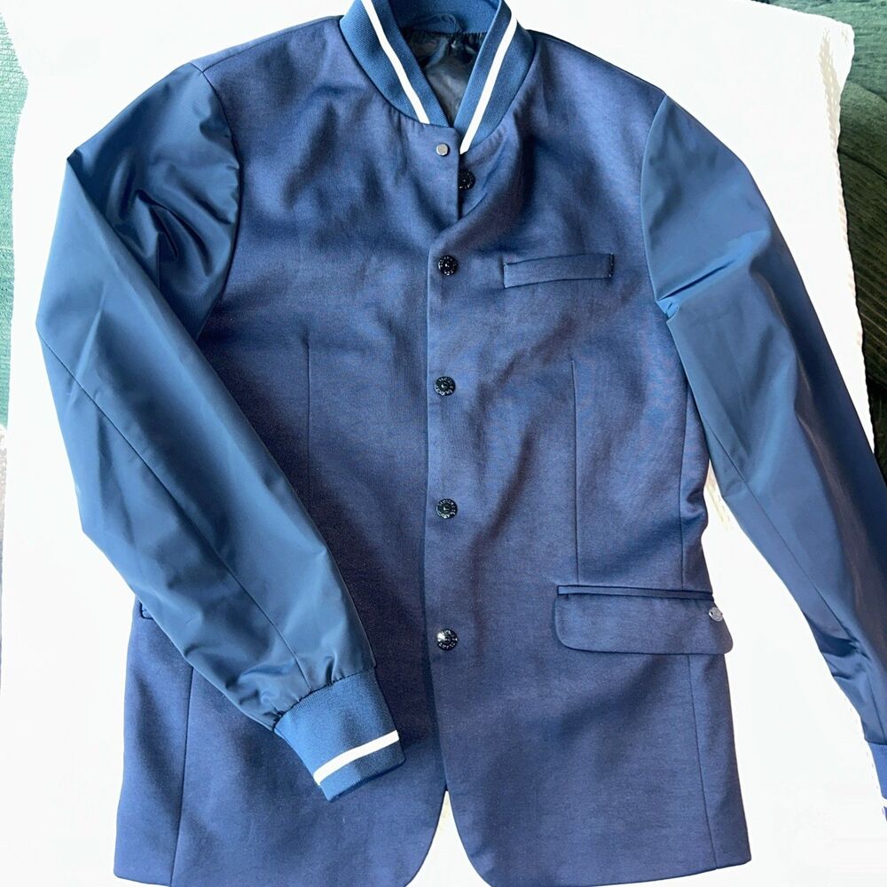 Scotch Soda Men's Blazer Jacket Navy Blue Textured Knit M/48R Casual Smart